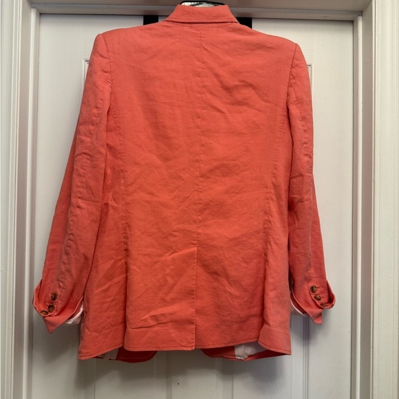 A.L.C. 'Donovan' Linen-Blend Blazer Jacket, Dark Grapefruit - Size 6 - Picture 5 of 5